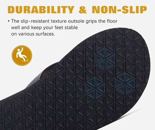 Men's Leather Flip Flops Arch Support Summer Beach Pool Water Thong Sandals W... - Picture 6 of 9