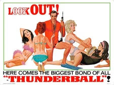 THUNDERBALL (1965) subway - spear style as 30"x40" James Bond movie poster!