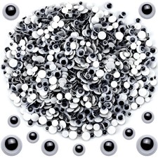 1800 PCS Black, White Wiggle Googly Eyes, Self Adhesive, Mixed Size 6-10mm, DIY