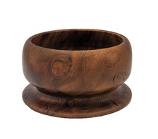 Beautiful Smooth Artisan Art Studio Hand Turned Handmade Wood Footed Bowl