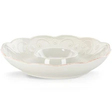 French Perle Chip and Dip Tray, White -