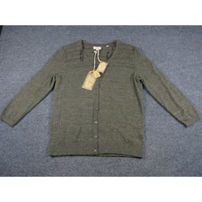 Fat Face Women's Green Knit Cardigan Sweater Long Sleeve V Neck NWT 1962