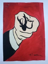 Roy Lichtenstein COA Art Painting Original Drawing Vintage Paper Signed