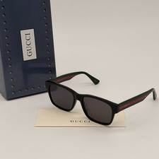 Gucci GG0341S 001 Square Men’s Sunglasses Grey Lens 56mm Ships Today