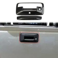 Korlot Carbon Fiber Car Rear Trunk Door Handle Cover Trim for Chevrolet Silve...