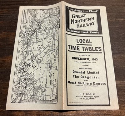 Great Northern Railway Nov 2 1913 Time Table Prospekt Oriental Limited Express