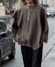 ZARA MAGLIA SCIARPA MANTELLO CAPPOTTO MARRONE TALPA TAGLIA L-XL REF 2756/140 PREZZO AL PUBBLICO £69,99