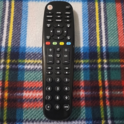 Blackweb 6 Device Universal Remote Control Black TV DVD DVRs Backlit Buttons