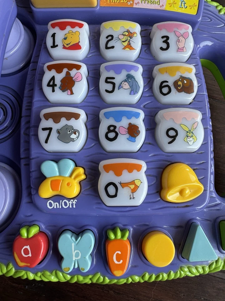 VTech Disney Winnie the Pooh Teach ’n Lights Phone Learning Toy Works! 2004 VTG - Image 3 of 4
