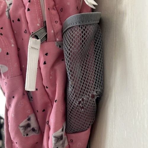 Jansport Backpack Trans Pink Pug Face Dog Heart Print Book Bag Full Size Nice - Picture 5 of 17