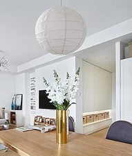 18 inch White Round Paper lantern Lamps, Paper Lamp Shade, Chinese Lantern, H...