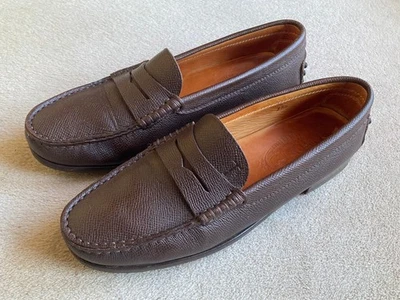 Mocassins Cuir Marron 37,5 TOD'S Brown Leather Loafers Mocassini Cuoio Mocasines - Photo 1/4