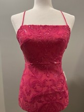 Hot Pink, Flower Sequence, ￼Windsor dress XS