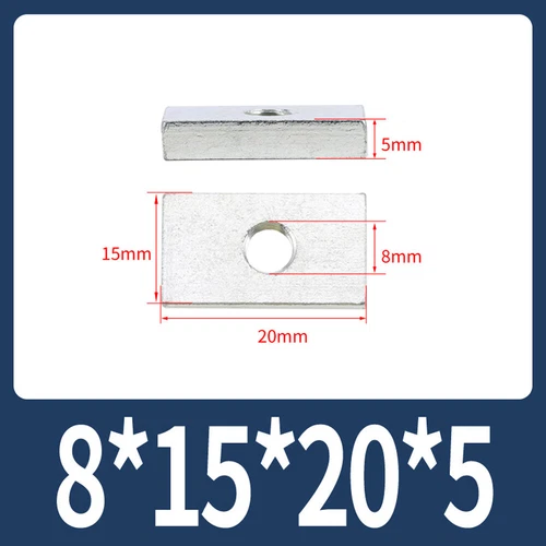 Rechteckige Vierkantmuttern Gleitblöcke für Alu Zubehör, mechanische Ausrüstung - Picture 65 of 73