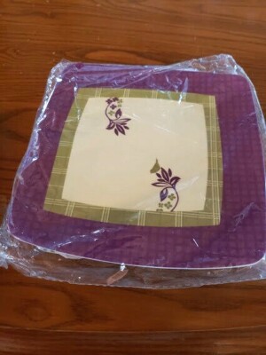 Paula Deen Melamine Plates Set of Purple Green Floral Dessert Appetizer 