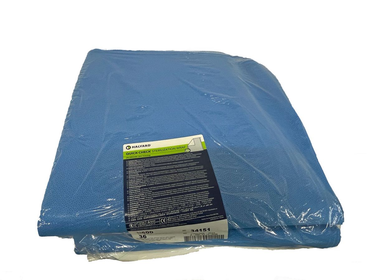 Halyard 34151 H600 36 x 36 Quick Check Sterilization Wrap, 1725lb. 36
