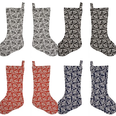 Floral Damask Christmas Stocking (4 Colors Available)