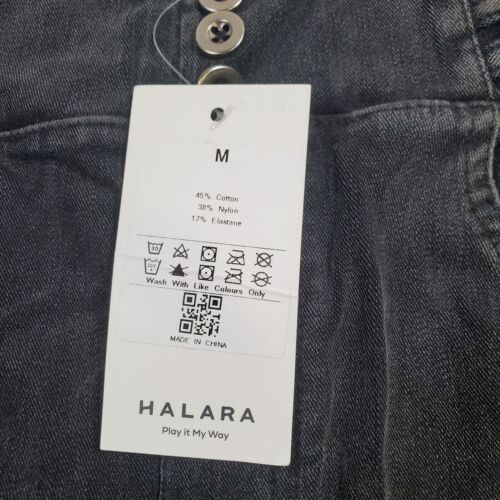 Halara High Waisted Button Front Washed Denim Shorts Women Size Medium NWT - Picture 3 of 11