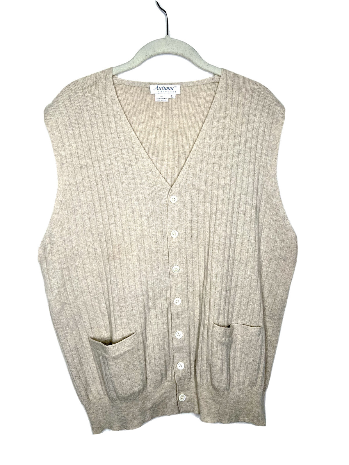 VTG Mens Autumn 100% Cashmere Beige 