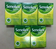 5x Senokot Tablets with Senna 60 Tablets/Box For Relief of Constipation Laxative