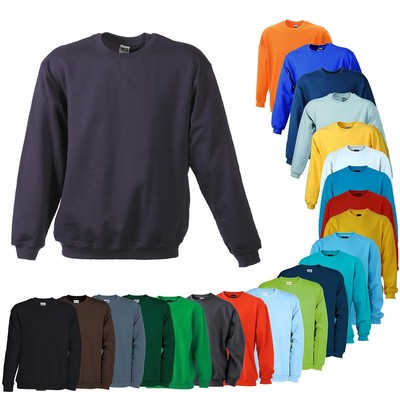 James & Nicholson Round Sweat Heavy Sweat Shirts Arbeits Pullover bis 5XL