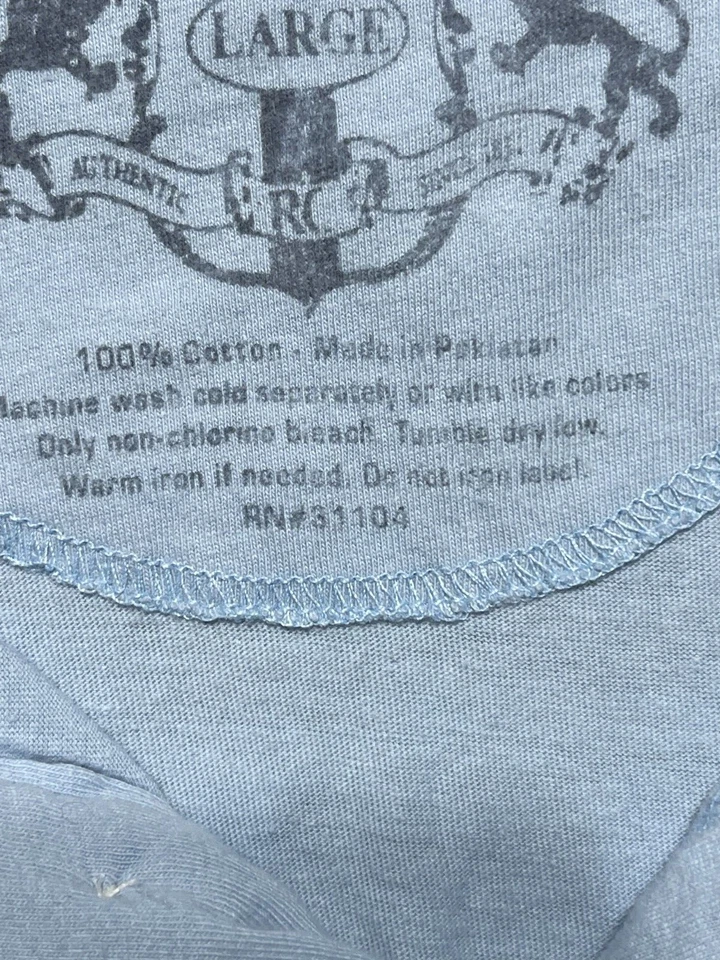 Camisa polo roja camel para hombre grande manga corta azul rayas puntada única Foto 3 de 4