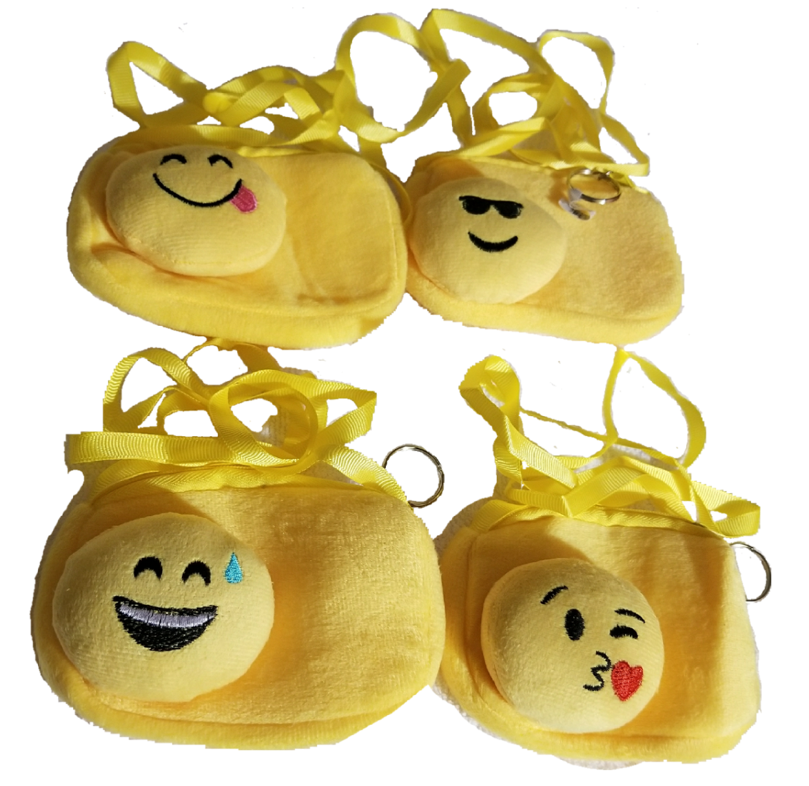 Soft Plush Handbag Shoulder Emoji Coin Purse Keychain Wallet Small Pouch-image
