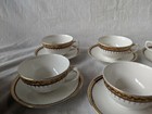 MTK Tohki Japan Porcelain Blue China Plate Gold Trim Set of 6 teacups saucers — photo 3