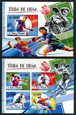 STH526 S T Principe 2016 MNH 2 Sheets - Sports TABLE TENNIS