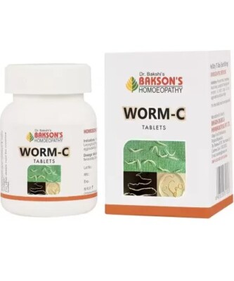 Bakson Homeopathy Worm-C for Deworming of Worms, Threadworms (75 Tablets)