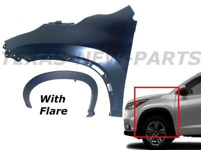 Fits 2014-2019 Toyota Highlander Left Front Fender Panel With Flare Driver LH