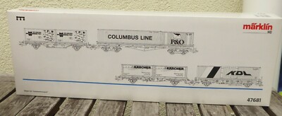 Märklin 47681 H0 Empty Packaging Car Set Container Transport OVP Box