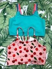 J. CREW Crewcuts Girls Swim Suits Two Bikini Tops Set 2 Pieces AU865 AU777