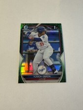 2023 Bowman Chrome Yunior Garcia 1st Prospect Green Grass Refractor SP /99