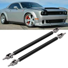 2x 10"-13" Bumper Lip Splitter Strut Rod Tie Support Bars for Dodge Challenger