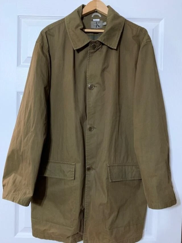 Sz Med Calvin Klein Coat All Weather Hidden Placket Jacket