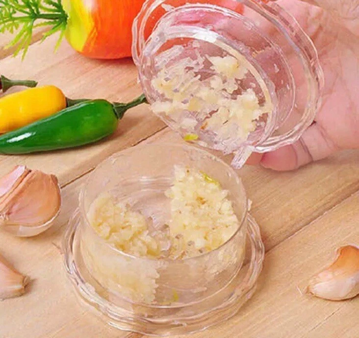 Juego de 3 Peladores y Picadores Giratorios de Ajo Mejor Herramienta que Necesitas en Cocina, Transparente,Nuevo Foto 3 de 4