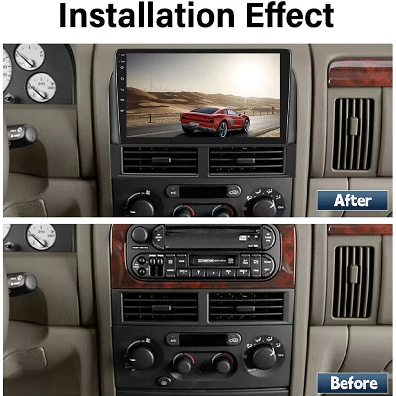 Radio de coche 9" 4+64 GB para Jeep Grand Cherokee 2001-2004 unidad principal inalámbrica CarPlay Foto 4 de 4