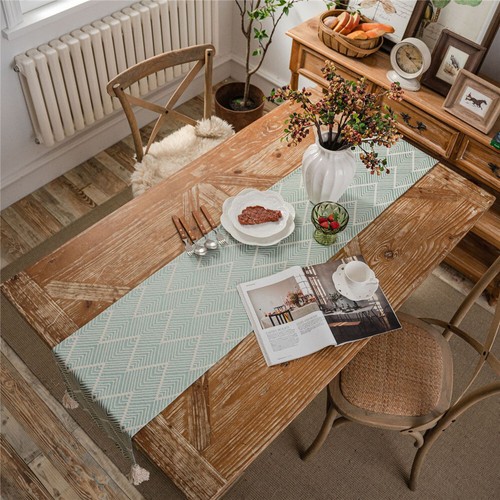 Vintage Tassel Table Runner Placemat Dining Room Kitchen Party Table Cloth Cover - Picture 7 of 30