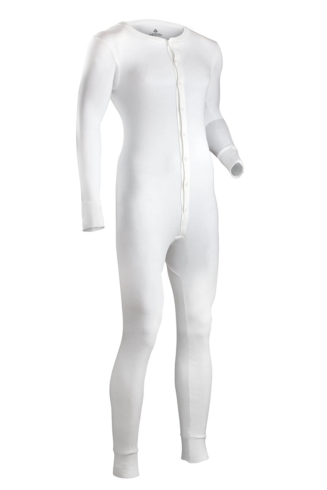 Indera Men's Tall Cotton 1 x 1 Rib Union Suit X-Large White
