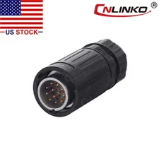 12 Pin Power Signal Circular Connector Male Plug Outdoor Waterproof IP67 M20