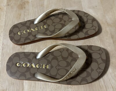 COACH サンダル バタフライ　6 1/2 B（23.5） Coach Flip Flops Sandals Shoes Size 6 VGC | eBay