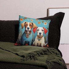 Dog and Puppy 0 Throw Pillow Case