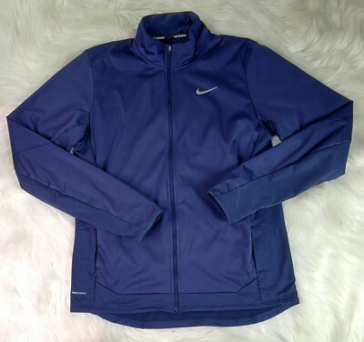 Nike Shield Nike Running Blue Jacket Thumb Holes Men's (M) | eBay