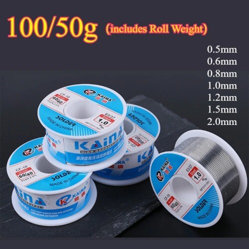Yosoo Solder Wire Reel, 50g 0.3mm, Sn60/40, Flux 1.2% Rosin, Low Melting Point, For Electrical Soldering