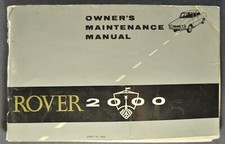 1967 Rover 2000 Tc Sedan Owners Maintenance Manual Nice Original 67 1967 Rover 2000 Tc Sedan Owners Maintenance Manual Nice Original 67