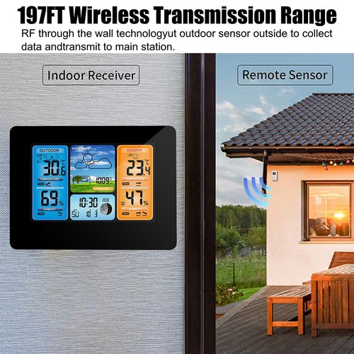 Stazione Meteo Wireless Digitale Interno/Esterno Casa Termometro Igrometro M0H3 - Foto 2 di 12