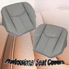 2 Front Bottom Seat Cover For GMC Sierra Yukon 2003-2006 Power Seat Pewter Gray
