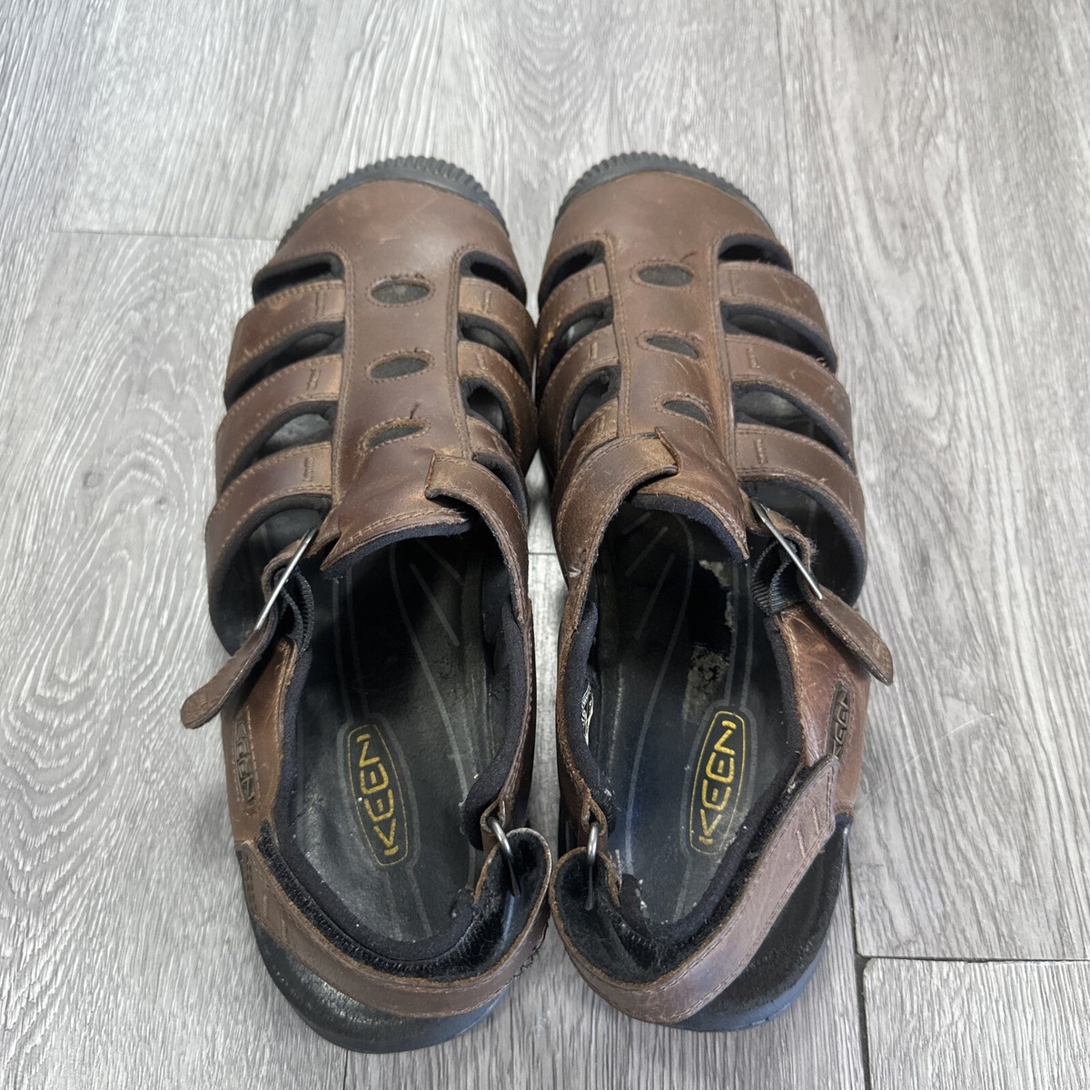 Keen Brown Woven Leather Men’s Sandals with Buckle Men main image 3
