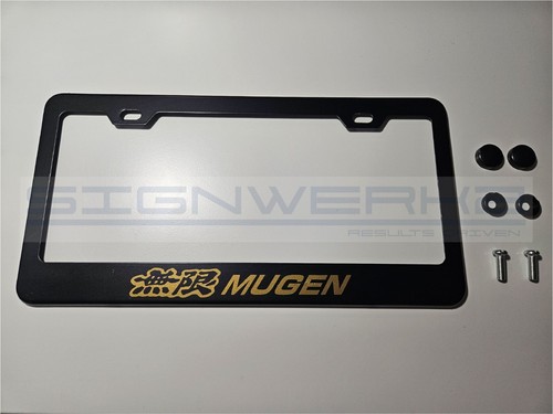Mugen Gold Black Stainless Steel License Plate Frame
